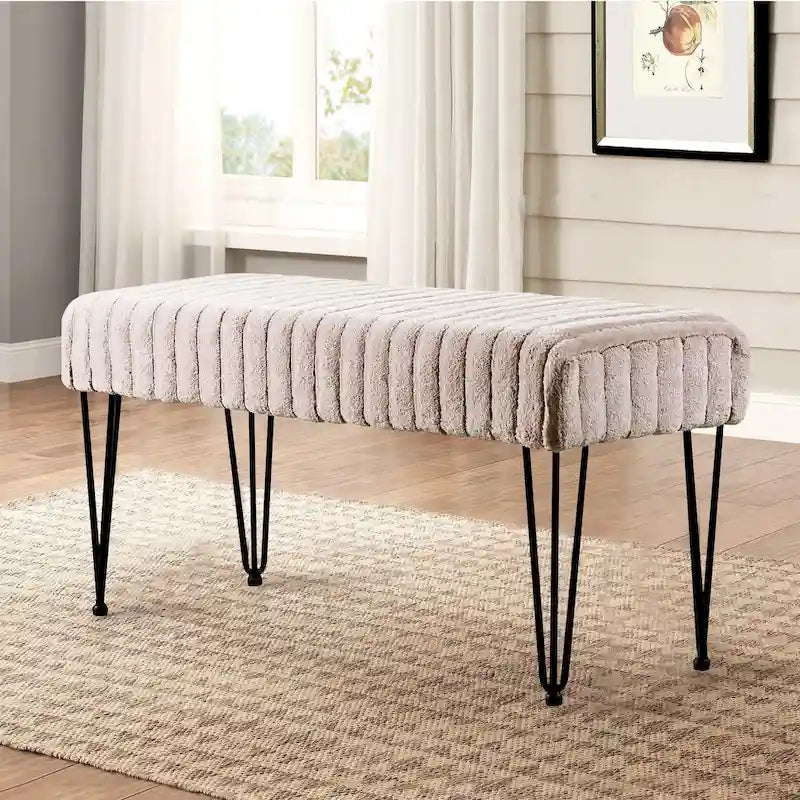 Banc Ottoman en Fausse Fourrure