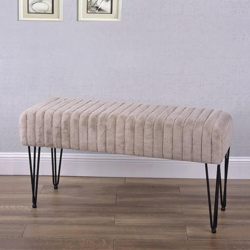 Banc Ottoman en Fausse Fourrure