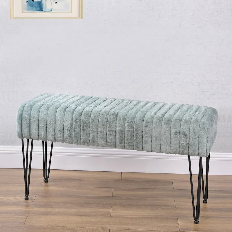 Banc Ottoman en Fausse Fourrure