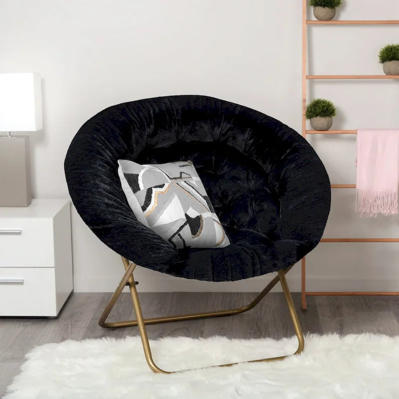 Fauteuil soucoupe douillet extra-large en fausse fourrure