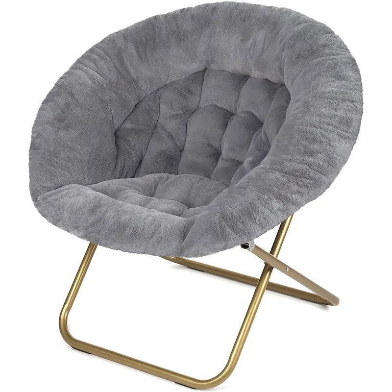 Fauteuil soucoupe douillet extra-large en fausse fourrure