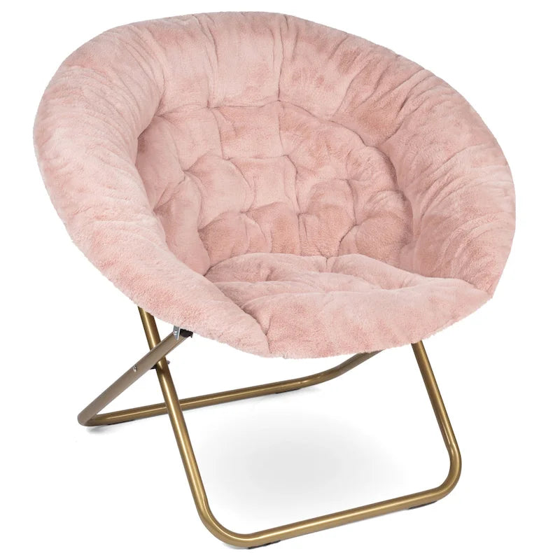 Fauteuil soucoupe douillet extra-large en fausse fourrure