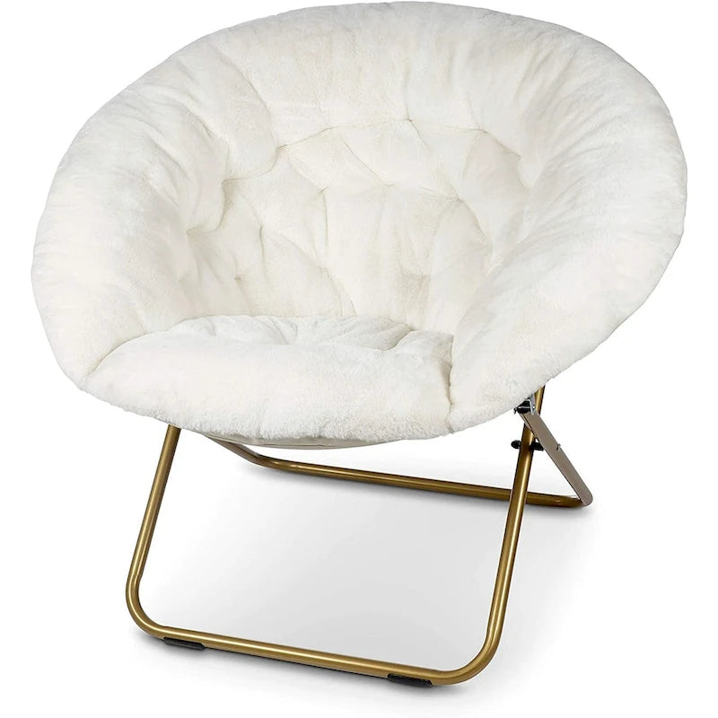 Fauteuil soucoupe douillet extra-large en fausse fourrure