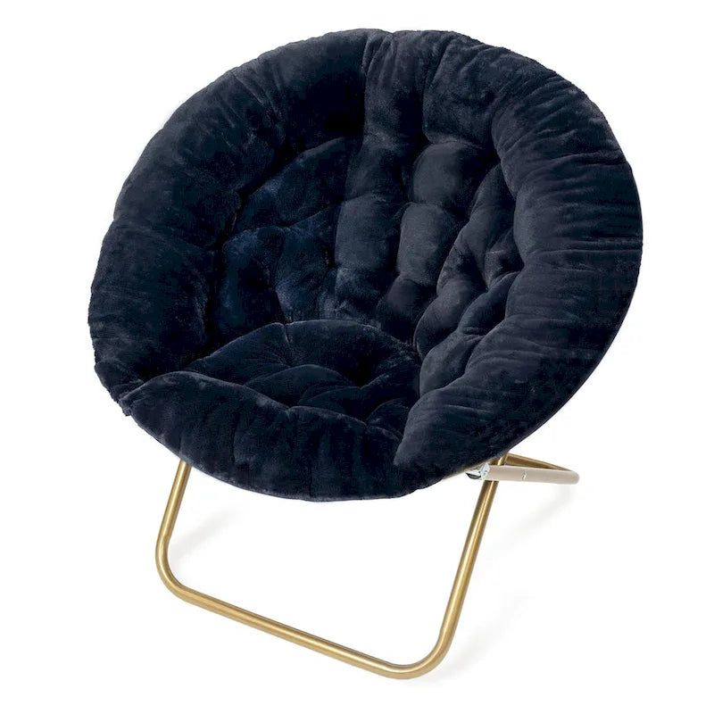 Fauteuil soucoupe douillet extra-large en fausse fourrure