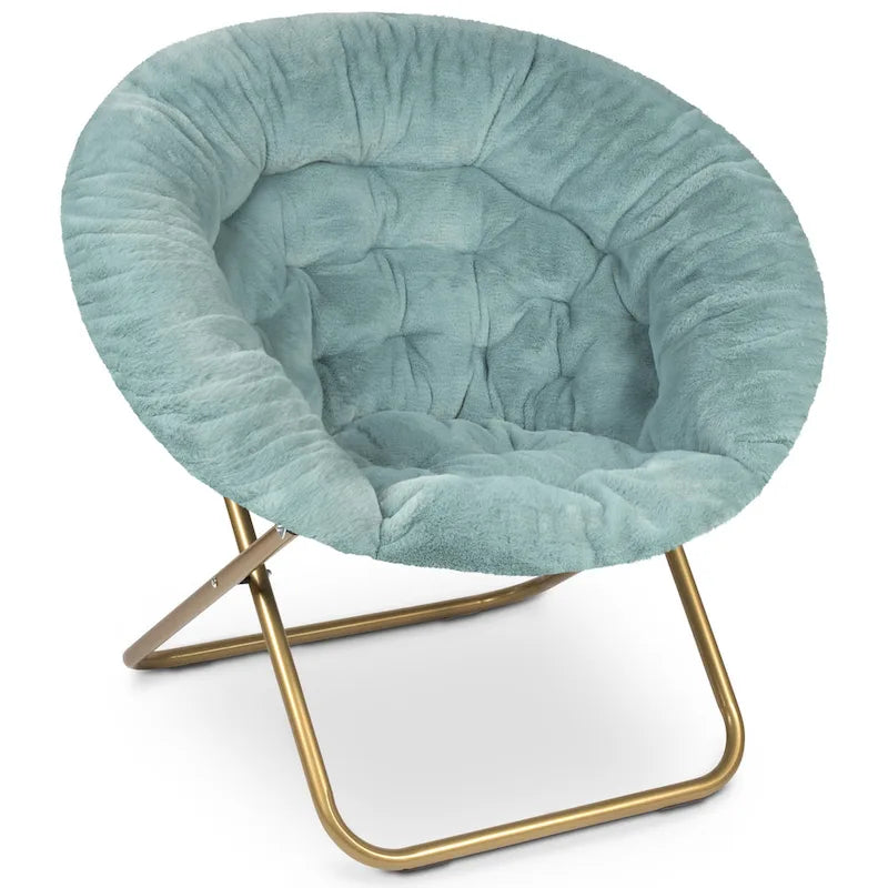 Fauteuil soucoupe douillet extra-large en fausse fourrure
