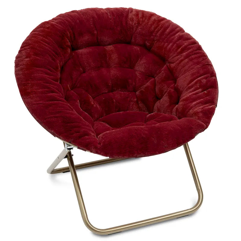 Fauteuil soucoupe douillet extra-large en fausse fourrure