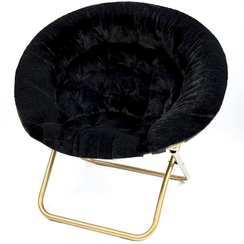 Fauteuil soucoupe douillet extra-large en fausse fourrure