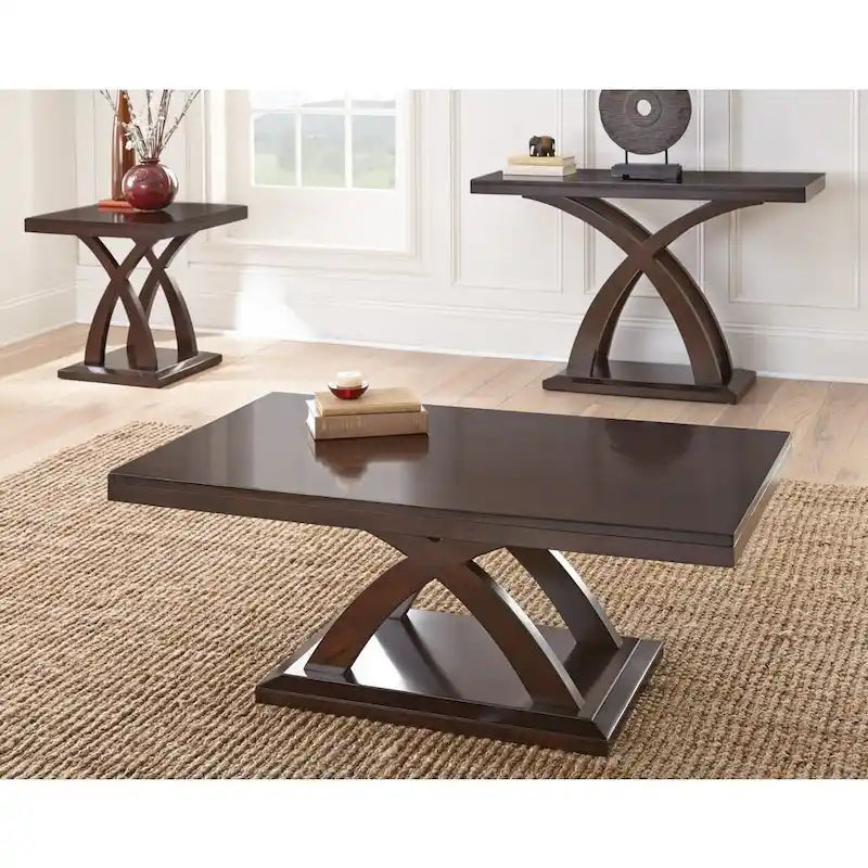 Table basse moderne en bois au fini espresso