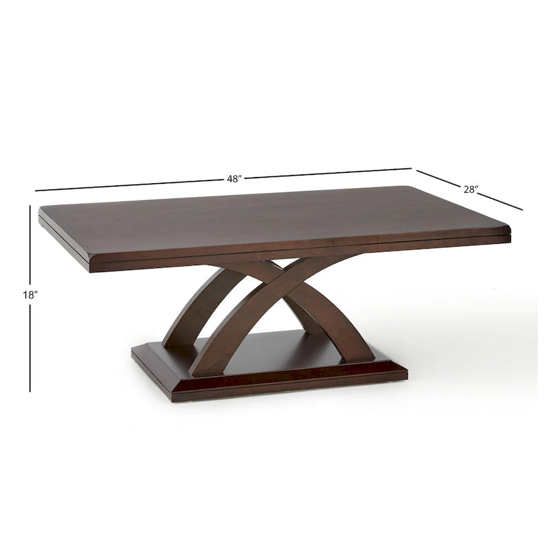 Table basse moderne en bois au fini espresso