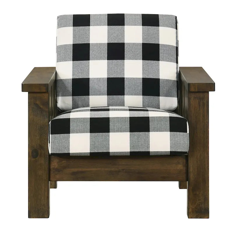 Chaise d'appoint rembourrée en tissu de lin Chêne rustique