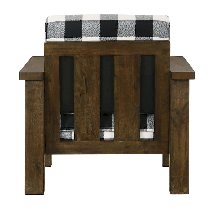 Chaise d'appoint rembourrée en tissu de lin Chêne rustique