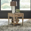 Table d'appoint avec tiroir en grès vieilli
