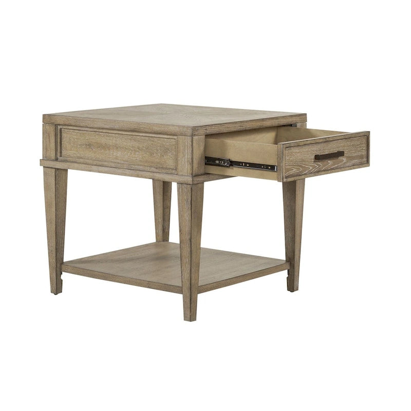 Table d'appoint avec tiroir en grès vieilli