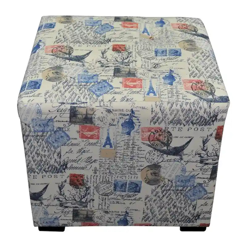 Poufs carrés touffetés imprimés