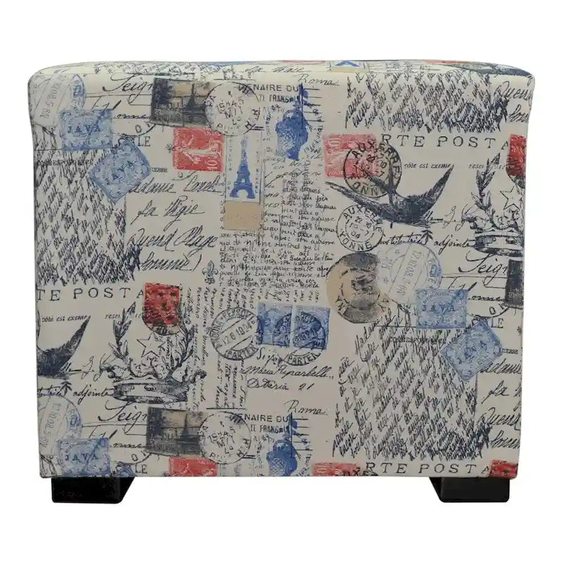 Poufs carrés touffetés imprimés