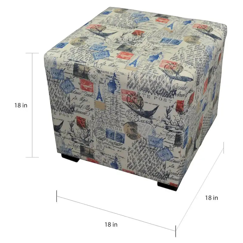 Poufs carrés touffetés imprimés