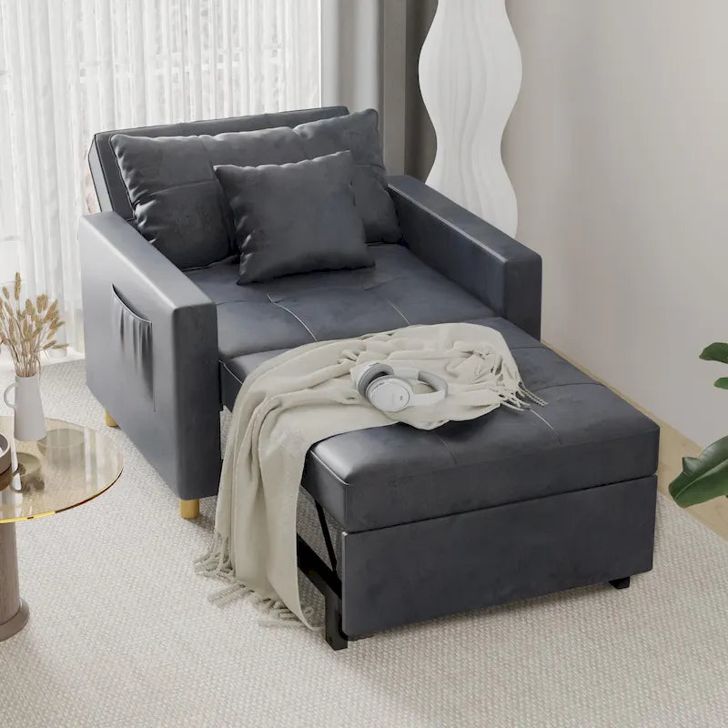 Canapé Convertible 3 en 1 Lit et Fauteuil Réglable