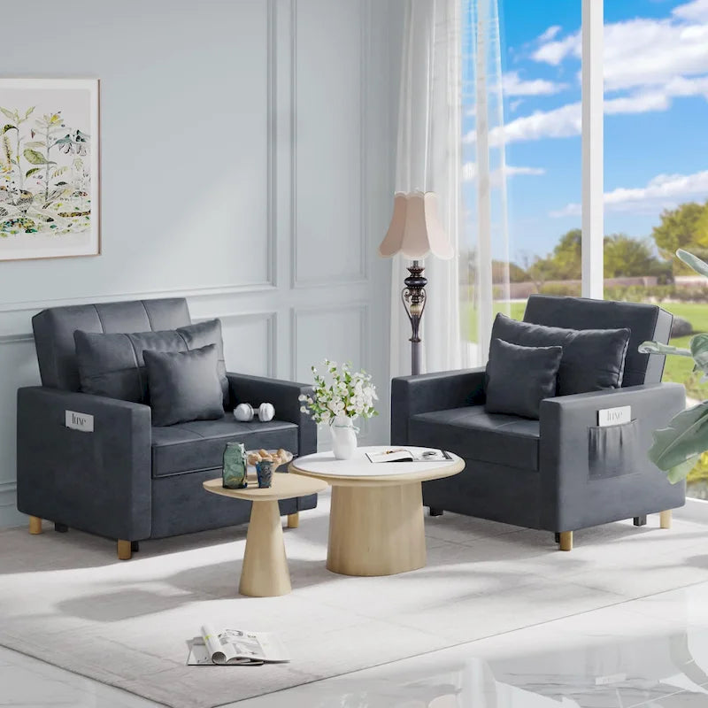 Canapé Convertible 3 en 1 Lit et Fauteuil Réglable