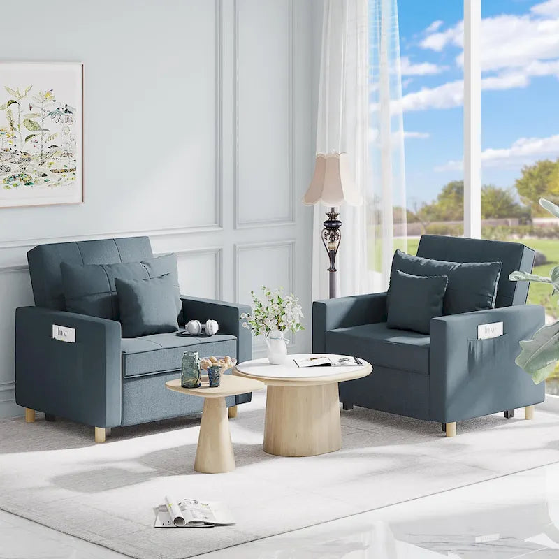 Canapé Convertible 3 en 1 Lit et Fauteuil Réglable