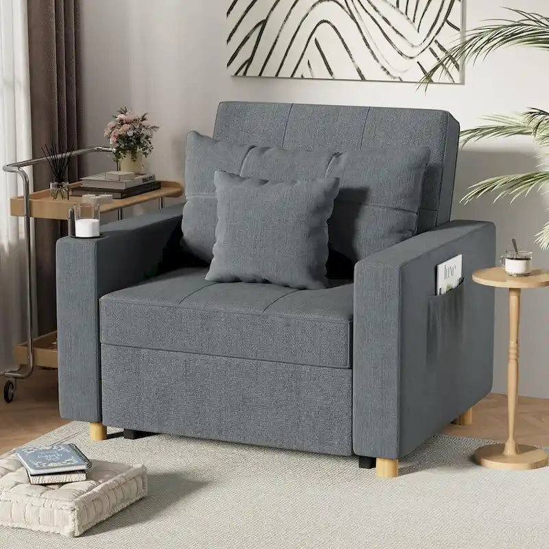 Canapé Convertible 3 en 1 Lit et Fauteuil Réglable