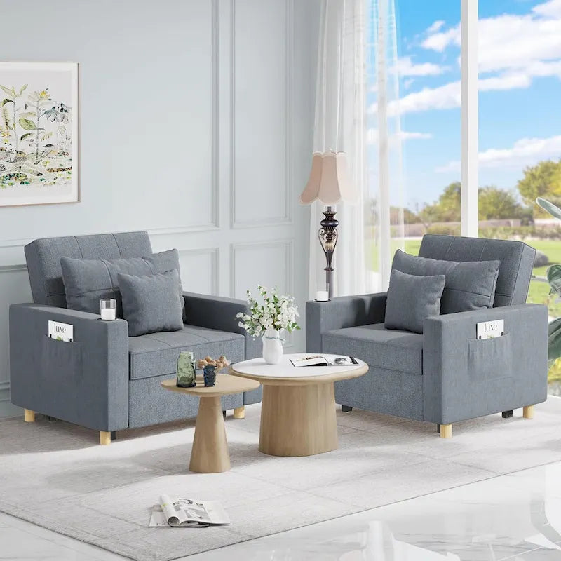 Canapé Convertible 3 en 1 Lit et Fauteuil Réglable