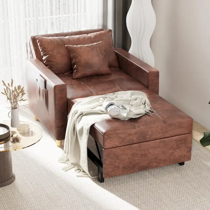 Canapé Convertible 3 en 1 Lit et Fauteuil Réglable