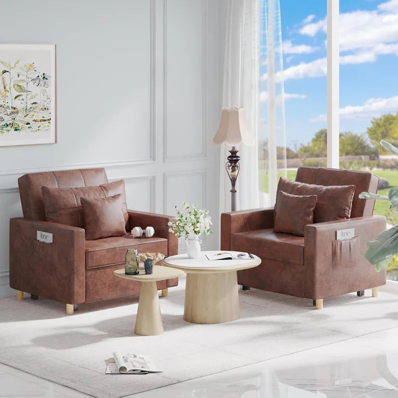 Canapé Convertible 3 en 1 Lit et Fauteuil Réglable