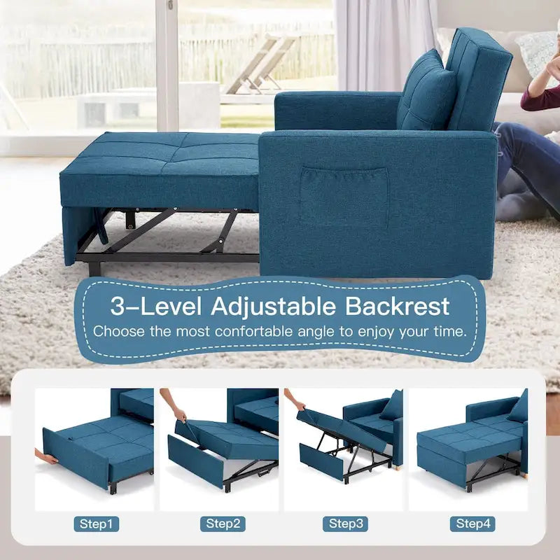 Canapé Convertible 3 en 1 Lit et Fauteuil Réglable