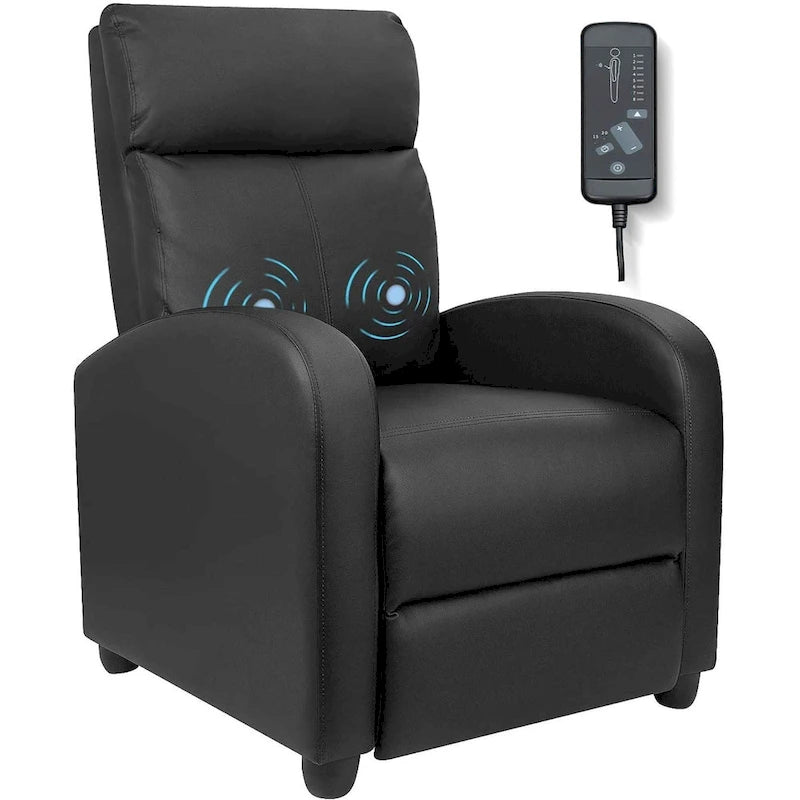 Fauteuil inclinable de massage en similicuir PU pour cinéma maison avec siège rembourré