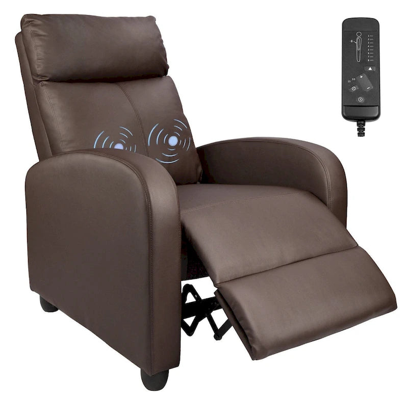 Fauteuil inclinable de massage en similicuir PU pour cinéma maison avec siège rembourré