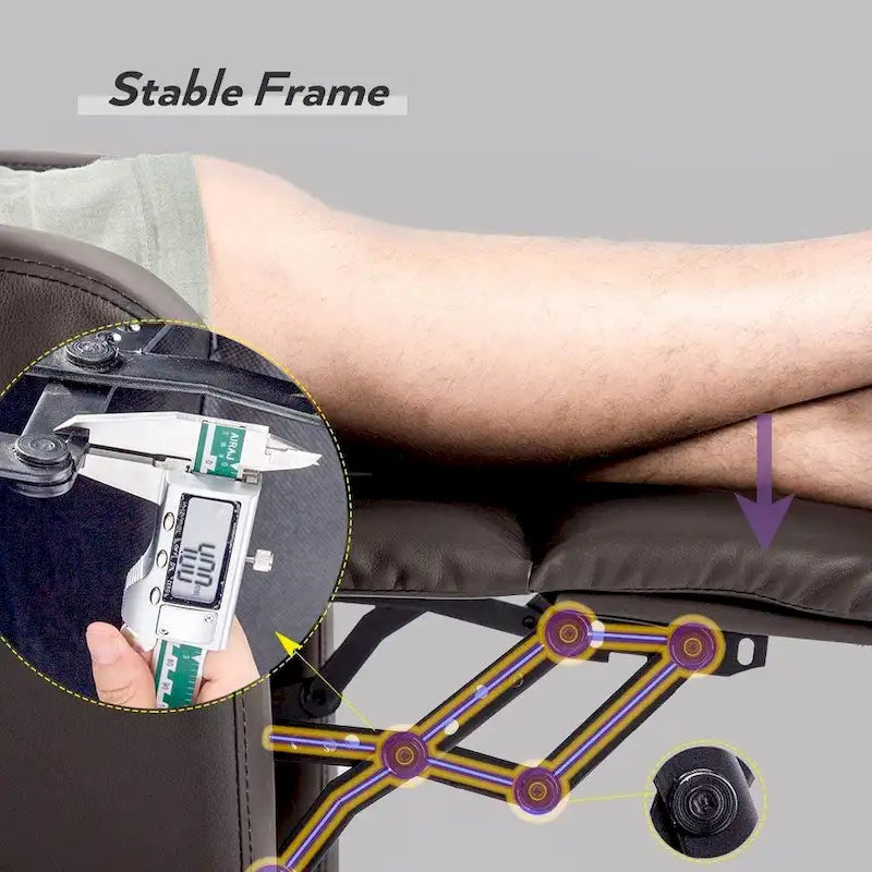 Fauteuil inclinable de massage en similicuir PU pour cinéma maison avec siège rembourré