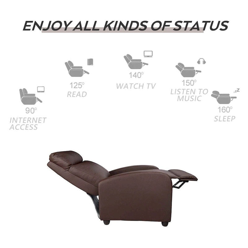 Fauteuil inclinable de massage en similicuir PU pour cinéma maison avec siège rembourré