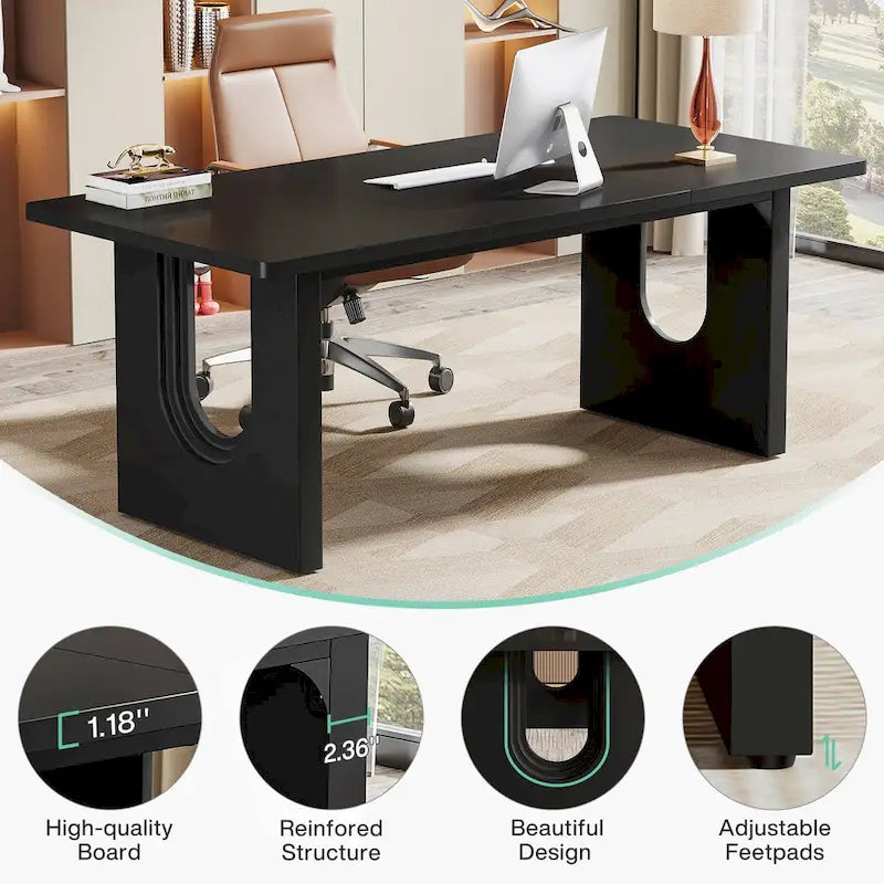 Bureau de direction moderne, grande table de conférence de 180 cm pour réunion