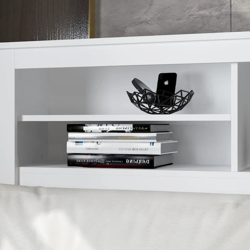 Tête de lit bibliothèque Queen 65 avec lumière RGB et étagère réglable