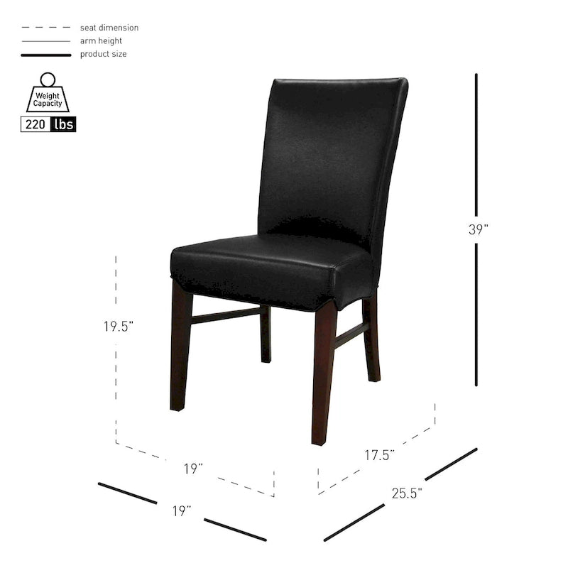 Chaises de salle à manger en cuir reconstitué (lot de 2) - na