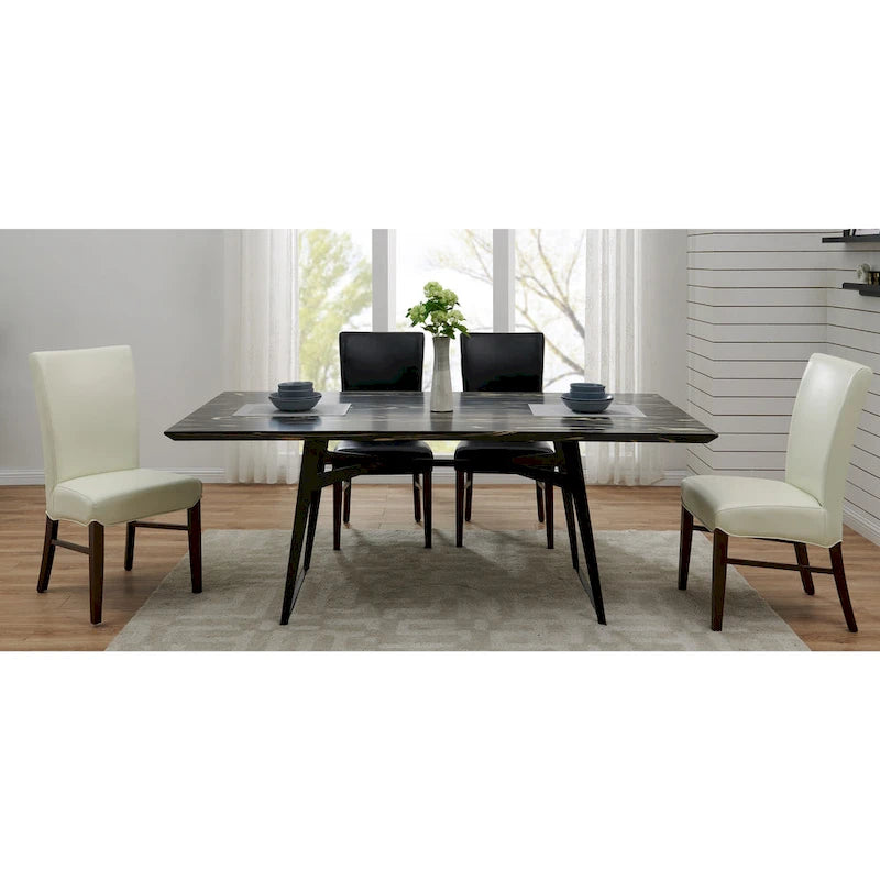 Chaises de salle à manger en cuir reconstitué (lot de 2) - na
