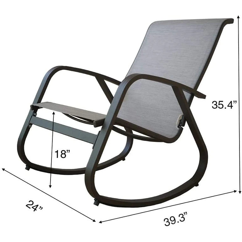 Fauteuil à bascule d'extérieur contemporain en textilène