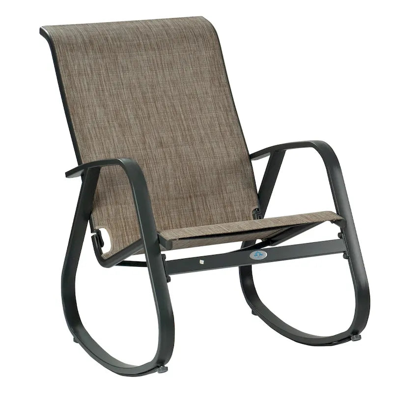 Fauteuil à bascule d'extérieur contemporain en textilène