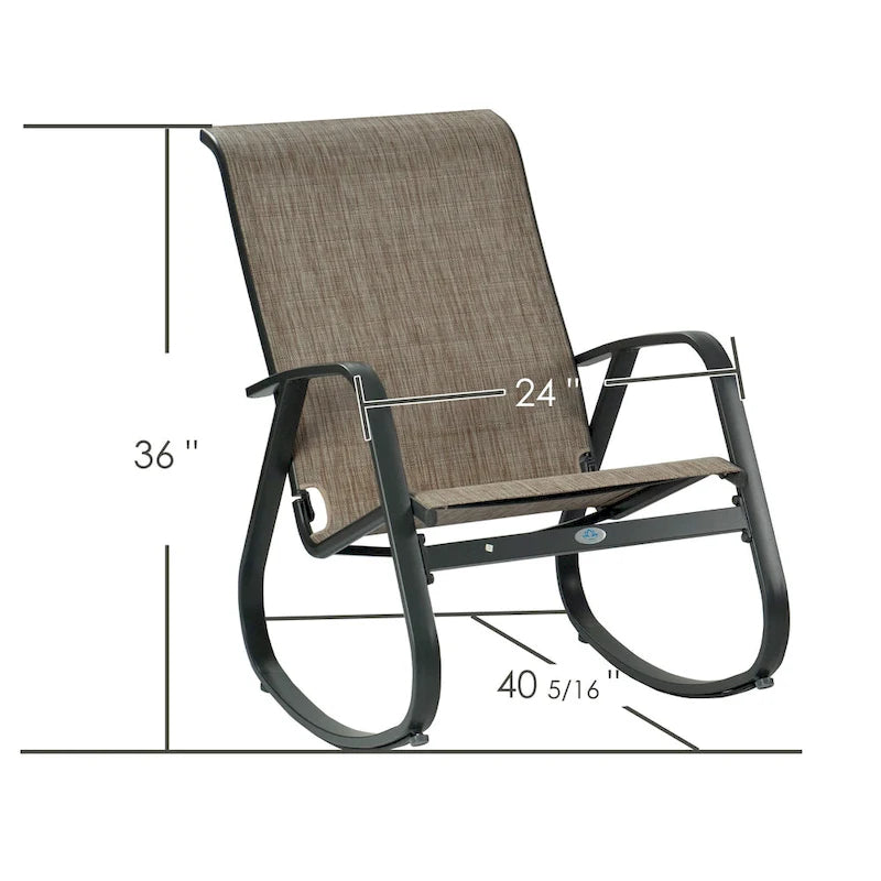 Fauteuil à bascule d'extérieur contemporain en textilène