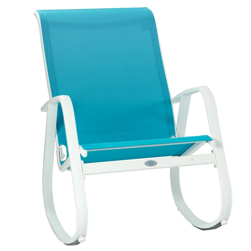 Fauteuil à bascule d'extérieur contemporain en textilène