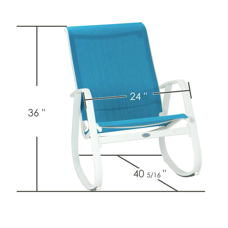 Fauteuil à bascule d'extérieur contemporain en textilène