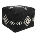 HomeRoots 18 Black 100% Cotton Ottoman