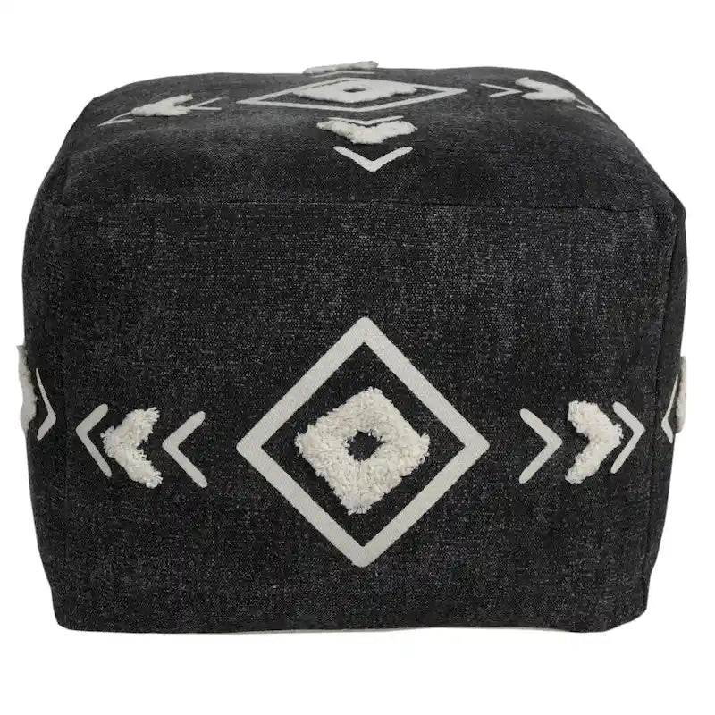 18 Ottoman 100 % coton noir