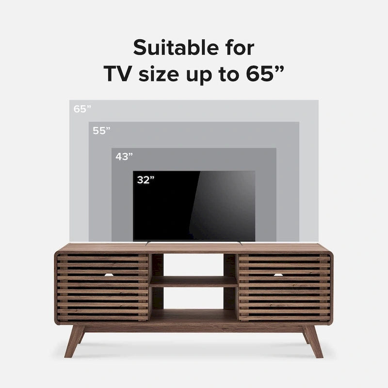 Meuble TV haut moderne du milieu du siècle de 59 po