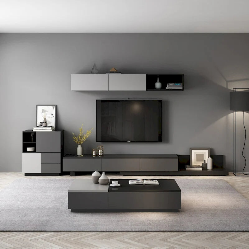 51,18 Table basse relevable avec compartiment de rangement caché et 2 tiroirs