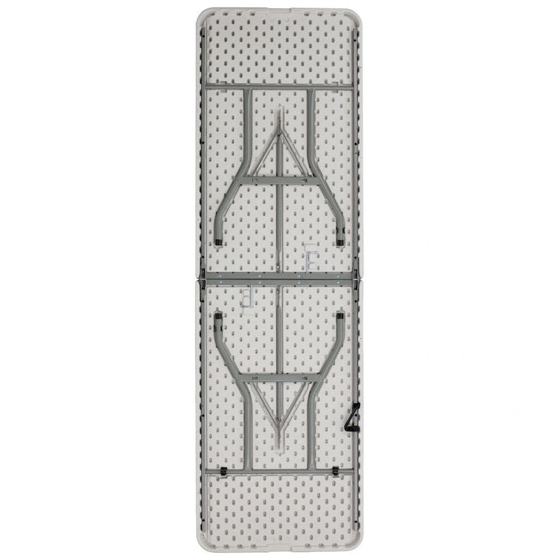 Table d'événement pliante en plastique blanc granit 30 L x 96 L avec poignée de transport